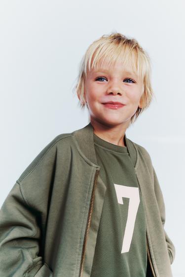Zara Флисовый бомбер с логотипом купить с доставкой.