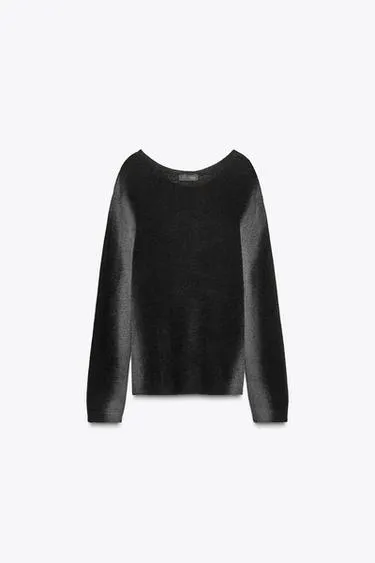 Трикотажный джемпер с размытым принтом- Заказать в России