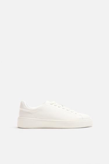 Zara Кожаные кроссовки на объемной подошве купить с доставкой.