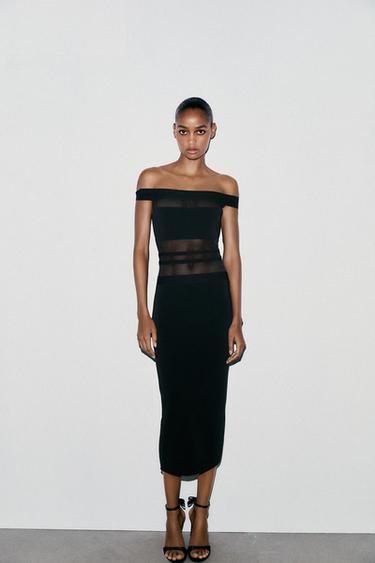 Zara Комбинированное платье-стрейч купить с доставкой.