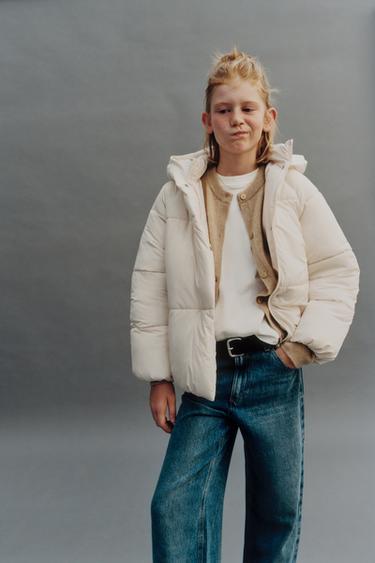 Zara Стеганая куртка с капюшоном