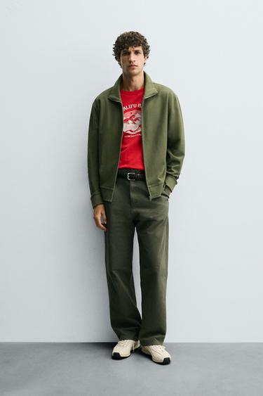 Zara Легкая толстовка с воротником на молнии