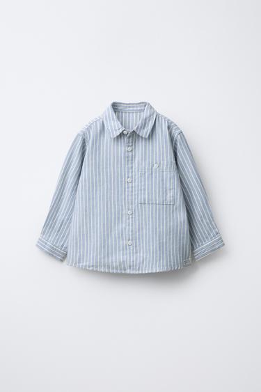 Zara Рубашка в полоску из мягкой ткани купить с доставкой.