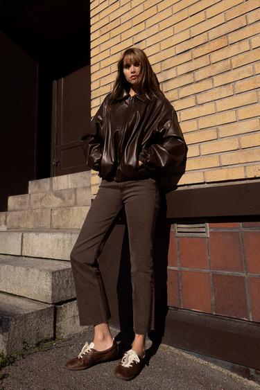 Zara Джинсы TRF с высокой посадкой и укороченным широким подолом