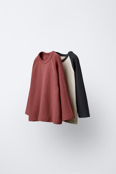 Zara Набор из двух футболок реглан с логотипом купить с доставкой.