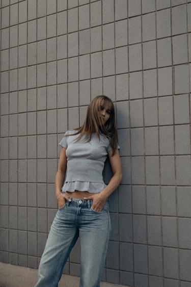 Zara Футболка с двойным трикотажным корсетом