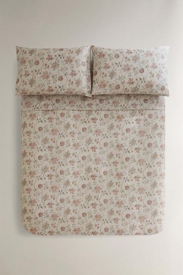 Zara Покрывало из сатина с цветочным узором (300 нитей)