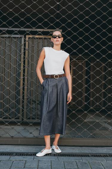 Zara Комбинированное платье с ремнем купить с доставкой.