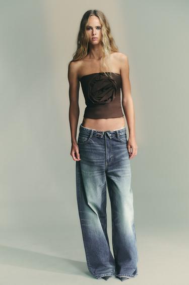 Zara Топ-бандо с цветком