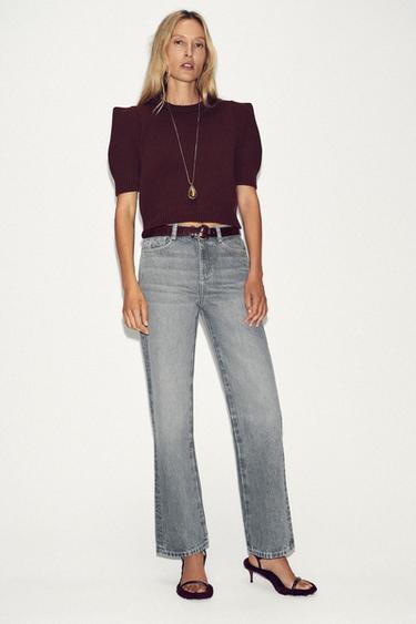 Zara Трикотажный топ с короткими рукавами купить с доставкой.