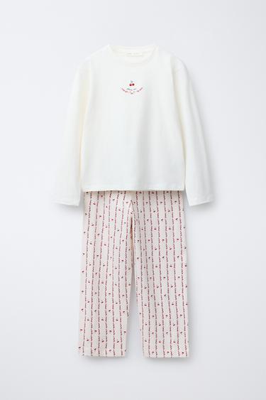 Zara 6-14 лет/пижама: футболка и брюки с принтом «вишни и цветы» купить с доставкой.