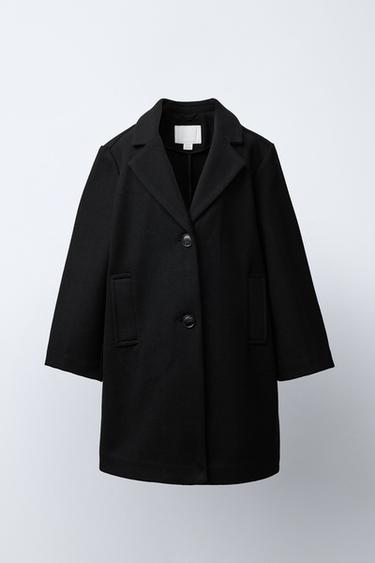 Zara Базовое пальто из шерстяной ткани купить с доставкой.