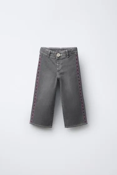 Джинсы MARINE с цветочной вышивкой