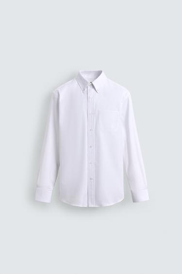 Zara Рубашка классического кроя с воротником на пуговицах купить с доставкой.