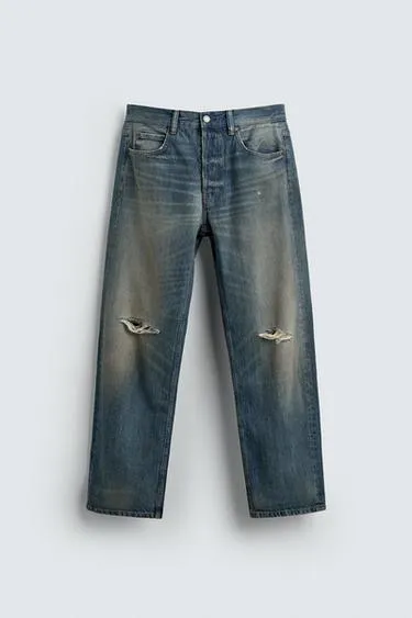 Джинсы прямого кроя STANDARD FIT с разрезами