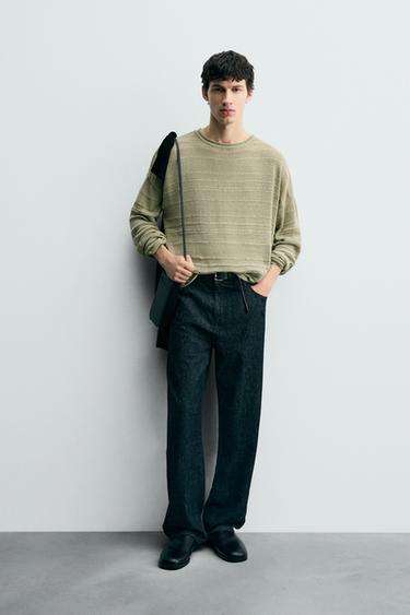 Zara Жаккардовый свитер в полоску купить с доставкой.