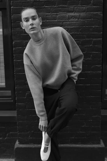 Zara Трикотажная толстовка в рубчик