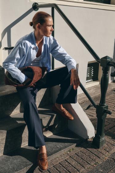 Zara Кожаные лоферы пенни