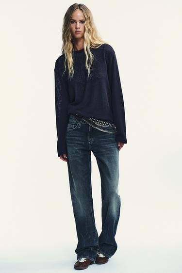Zara TRF LOW-RISE WIDE-LEG JEANS
