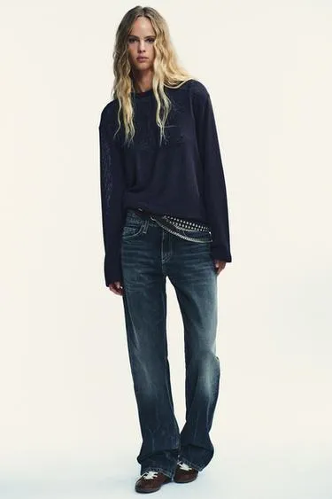 TRF LOW-RISE WIDE-LEG JEANS