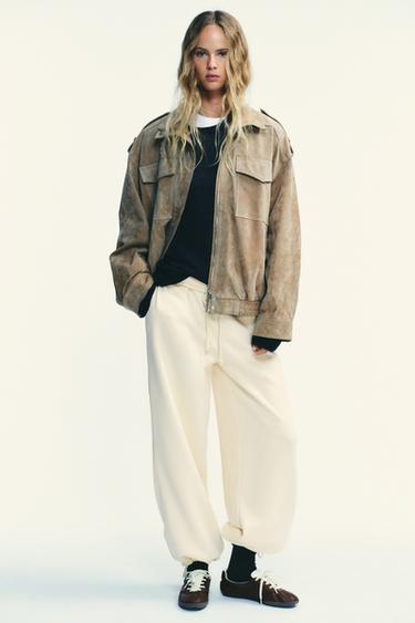 Zara Прямые брюки из флиса, основная модель