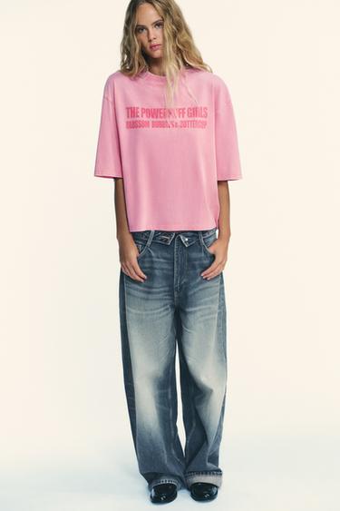 Zara Футболка с эффектом потертости LAS SUPER NENAS™ купить с доставкой.