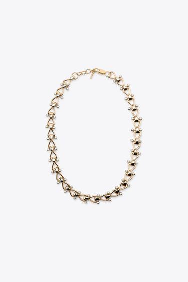 Zara Комбинированное ожерелье из металлических деталей купить с доставкой.