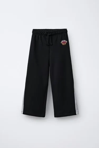 Брюки WIDE LEG с вышитым медведем