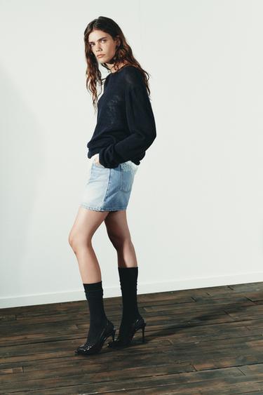 Zara Лакированные босоножки на высоком каблуке