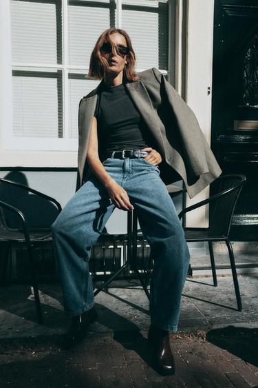 Zara Джинсы багги средней посадки