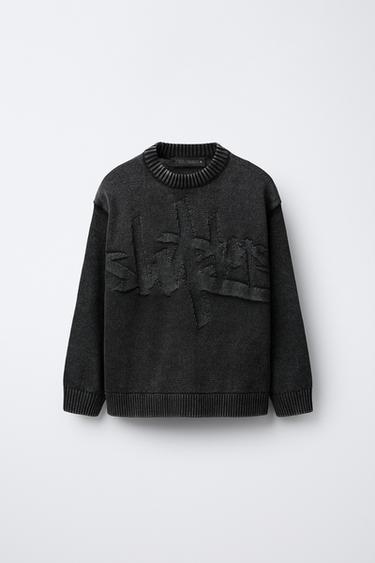 Zara Свитер с эффектом потертости купить с доставкой.