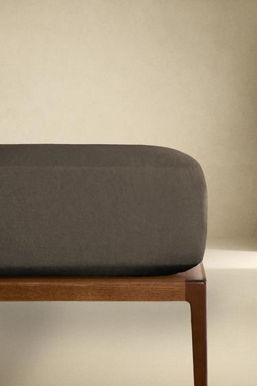 Zara Простынь на резинке из мятого льна | высота 30 см (140 г/м²)