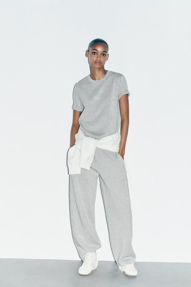 Zara Футболка с текстом и металлизированной нитью купить с доставкой.