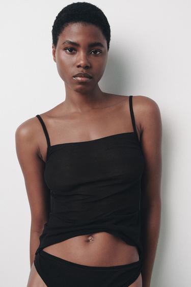 Zara Топ на бретелях SOFT купить с доставкой.