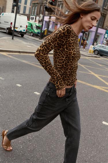 Zara Свитер с животным принтом