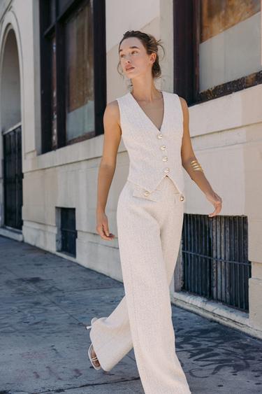 Zara Брюки из тканевой структуры купить с доставкой.
