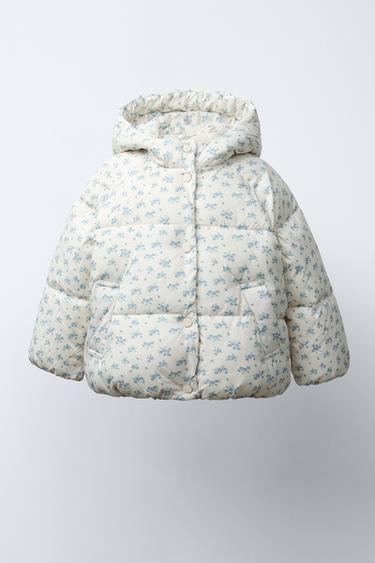 Zara Стеганая флисовая куртка с цветочным принтом купить с доставкой.