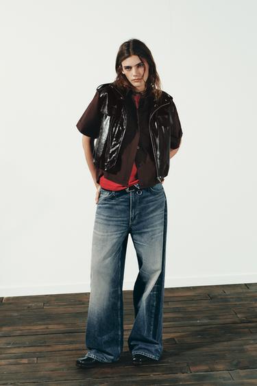 Zara Жилет из искусственной кожи