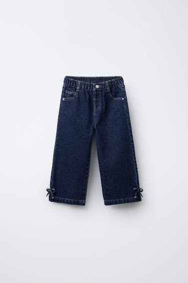 Zara Джинсовые кюлоты с лентами