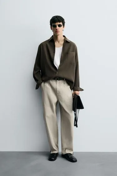 Рубашка RELAXED FIT из струящейся ткани