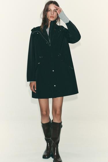 Zara Ветрозащитная куртка с капюшоном купить с доставкой.