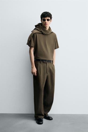 Zara Брюки RELAXED FIT со складками купить с доставкой.