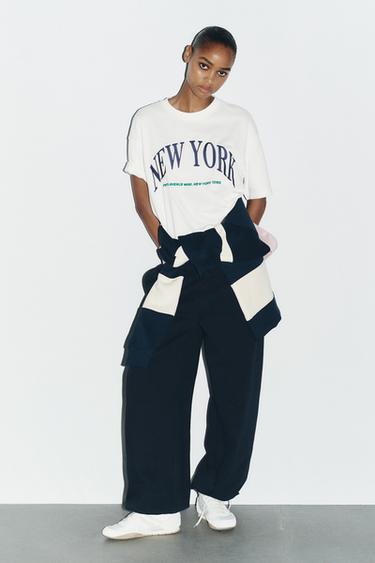 Zara Футболка из хлопка с надписью купить с доставкой.