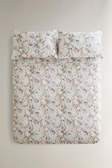 Zara Покрывало из сатина с флористическим узором (300 нитей на дюйм)