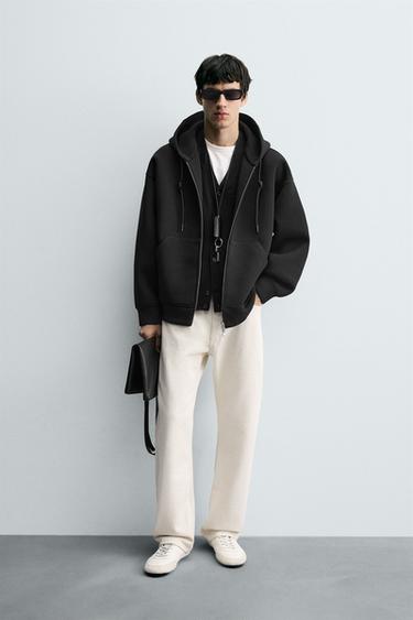 Zara Худи с эффектом неопрена