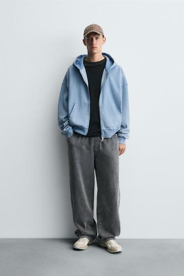 Zara Толстовка с эффектом потертости с молнией купить с доставкой.