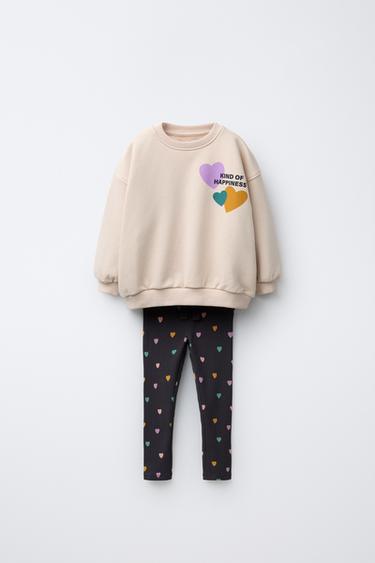 Zara Комплект из толстовки и леггинсов с принтом купить с доставкой.