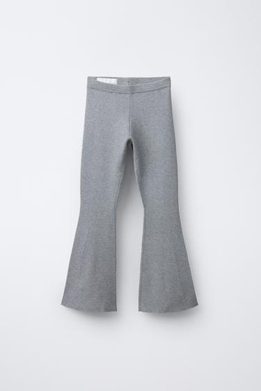 Zara Джеггинсы с расклешенным низом из ребристого трикотажа