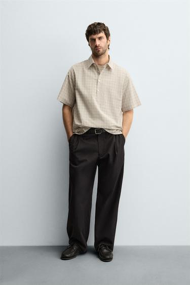 Zara Рубашка поло в клетку купить с доставкой.