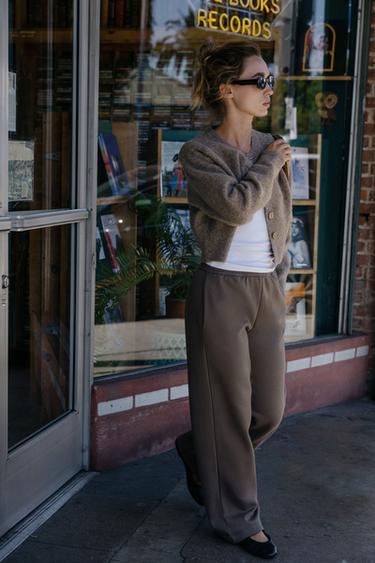Zara Базовые брюки из мягкой ткани купить с доставкой.